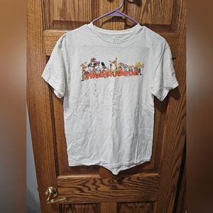 Nickelodeon White Short Sleeve Tee with Colorful Character Lineup Vintage